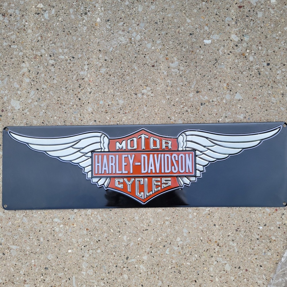 Harley-Davidson Metal Sign Winged Bar & Shield Logo 24x7 Biker Decor